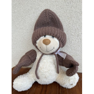Baby Knit Set “Little Bear” – Hat and Mittens, Acrylic Cotton, Handmade Baby Knit Set “Little Bear” – Hat and Mittens, Acrylic Cotton, Handmade