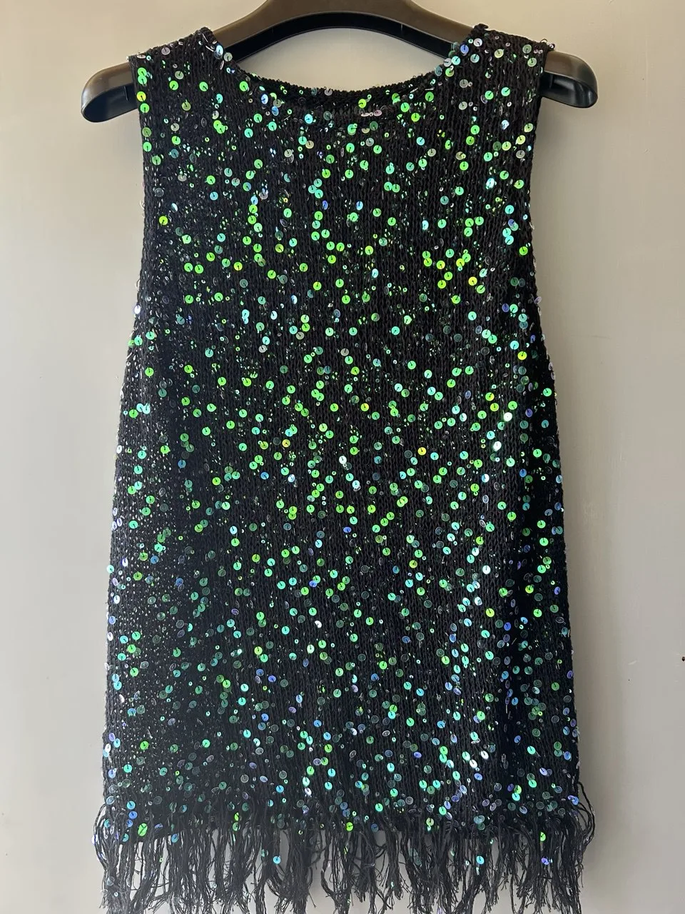 Handmade - Royal Sequin Cotton Fringe Tank Top